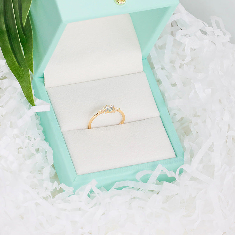 S925 Sterling Silver Ring Sky Blue
