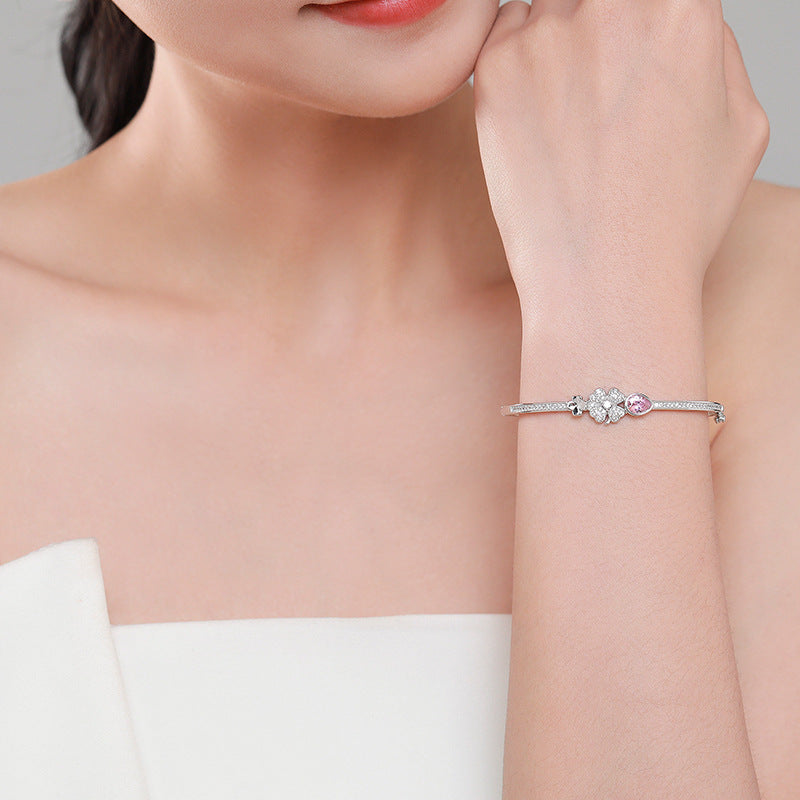 S925 Sterling Silver Clover Bracelet
