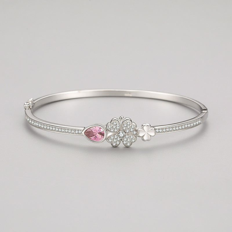 S925 Sterling Silver Clover Bracelet